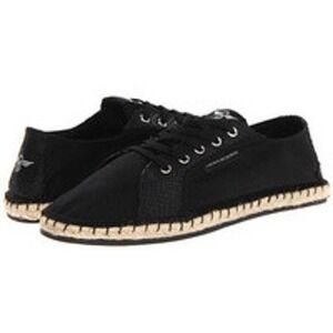 Creative Recreation Calitri Shoes Mens 12‎ Black Suede Leather Espadrille Jute
